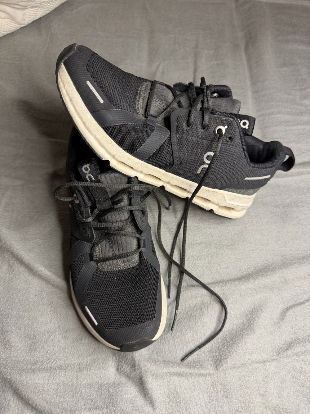 On Running Kids Black and White Sneakers